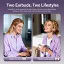 Xmenha Mini Invisible Small Earbuds Set Sleep Ear Buds Purple Wireless Bluetooth for Small Ears Canals Side Sleepers Tiny Micro Low Profile Smallest Hidden Discreet Earbuds 2 Pack Headphones for Work