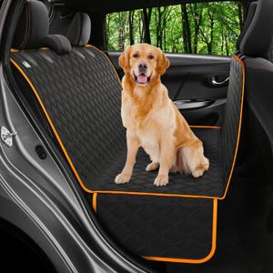 Dog Car Seat Cover for Back Seat, Waterproof Hammock for Car, SUV & Truck, Non-Slip Backseat Cover for Dogs, Heavy-Duty Dog Hammock Style Seat Protector Pets, Easy to Install & Clean (Standard (58"x54"), Orange)
