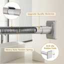 Brushed Nickel Tension Curtain Rod Adjustable Shower Curtain Rods 30-76 In Spring No Drilling or Screw Installation Shower Rod for Bathroom Shower Bar for Closet Kitchen with Brackets