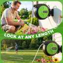 Retractable Garden Hose Reel 100FT x 1/2 in, Wall Mount Water Hose Reel for Outside with Auto Rewind, Tangle-Free Guide, 180 Swivel Bracket, Lock at Any Length, High-Pressure Flow, 10-Pattern Nozzle