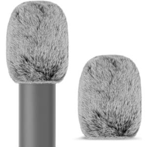 Geekria for Creators Furry Windscreen for 1'' (25mm) Diameter Microphones, Mic DeadCat Wind Cover Muff, Windbuster, Windjammer, Fluff Cover Windshield Compatible with MXL 770 (Grey / 2 Pack)