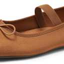 MaxMuxun Ballet Flats for Women Closed Square Toe Mary Jane Flats with Bow Elastic Strap Comfortable Dressy Women's Flats