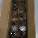 10 Pack, 4 oz Small Clear Glass Bottles w/Lids & 3 Stainless Steel Funnel - 120ml Boston Round Sample Bottle for Potion, Juice, Ginger Shot, Wellness, Oils, Whiskey, Liquids - Leakproof Travel Bottle