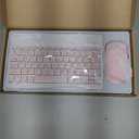 Wireless Keyboard and Mouse Combo, Rechargeable Bluetooth Keyboard & Mouse with 2.4 GHz Wireless USB Receiver, Compatible with iPad, Smartphone, PC, Laptop, Windows/iOS/Android, Pink
