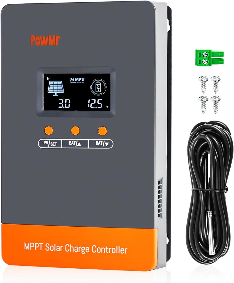 100A MPPT Solar Charge Controller 12V/24V/48V Auto, MPPT Solar Controller 100 Amp w/ LCD Display, Support 12(Max) Solar Regulator Connections in Parallel, Work with Lead-Acid and Lithium Batteries