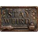 Retro Witch House Tin Sign,Vintage Halloween Metal Signs,Witch Wall Decor for Magic Home, Garden, Cafes, Bar, Mistery Club 8X12 inches