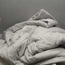 APSMILE King Size Feather Down Comforter - Ultra Soft All Seasons Grey Organic Cotton Duvet Insert Medium Warm Quilted Bed Comforter with Corner Tabs (106x90, Cloud Grey)