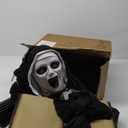 Haunted Hill Farm Life-Size Scary Talking Witch Nun Halloween Animatronic with Touch Activated Lights and Sound, Poseable, Battery Operated Indoor or Covered Outdoor Creepy Halloween Decorations (Style: 65" Standing Nun)