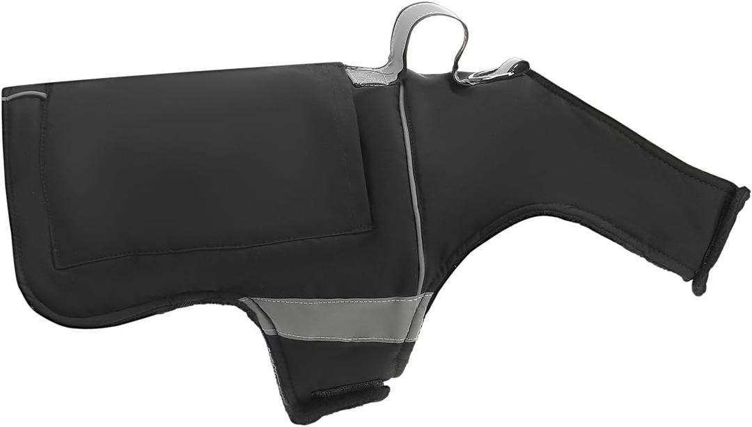 Dog Heated Warm Coat Jacket Pet Winter Black Vest Graphene Heat Lining Coat for Dogs Pet Outdoor Supplies(Not Included Batteries)(Small)