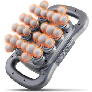 28 Head Massage Gun Set, Deep Tissue Percussion Massager, Electric Massage Tools with 9 Styles & Levels, Dark Grey