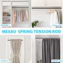 Spring Tension Curtain Rod 28 To 48 Inch Adjustable Expandable Black Tension Rod 7/8" Shower Curtain Rods No Drilling Spring Loaded Curtain Rod for Windows Bathroom Closet Kitchen Bedroom Doorway Door