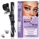 B&Qaugen Lash Bond and Seal Waterproof 10ML Eyelash Bond and Seal Lash Glue for Lash Clusters 72 Hours Black Lash Glue and Bond Super Strong Lash Extension Bond and Seal Long Lasting