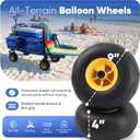 Sekey Heavy Duty Beach Wagon with 9" Big Sand-Proof Wheels, 300L Oversized Foldable Beach Cart with Cooler| Adjustable Handle & Balloon Tires for Sand, Camping,Vacation