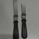 Angled Icing Spatula, Stainless Steel Offset Spatula, Cake Spatula Set of 2 Black 6, 8 inch Blade