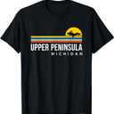 Upper Peninsula Michigan MI Map Vintage Retro Souvenirs T-Shirt, 2xl