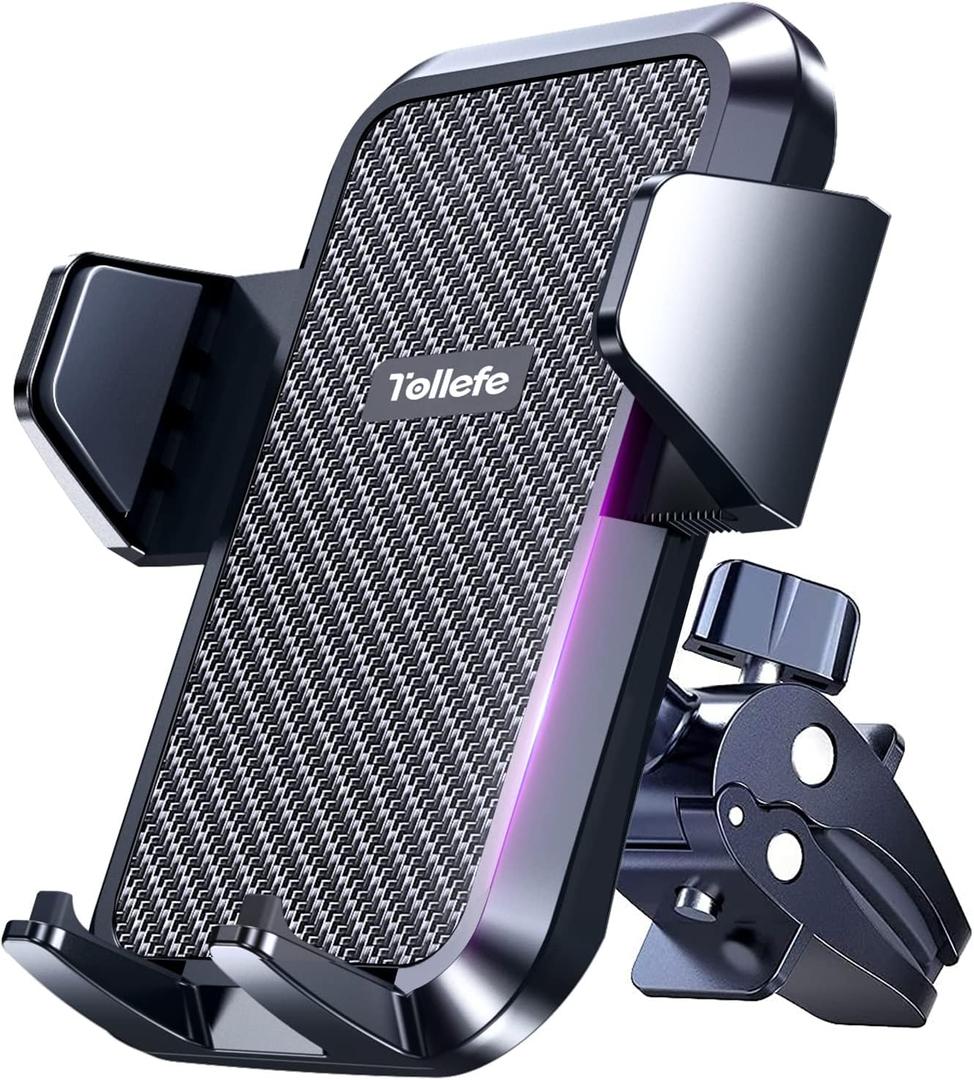 Car Phone Holder, [Thick Cases Friendly] Car Phone Holder Mount, Hands-Free Phone Mount for Car Fit for iPhone for Samsung and Smartphone (vent)