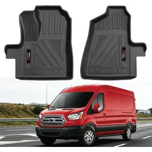 Custom Fit for 2015-2019 Ford Transit 150/250/350 Floor Mats Front Liner 2 Pcs TPE All Weather Accessories (No Transit Connect) (for 2015-2019 Ford Transit)