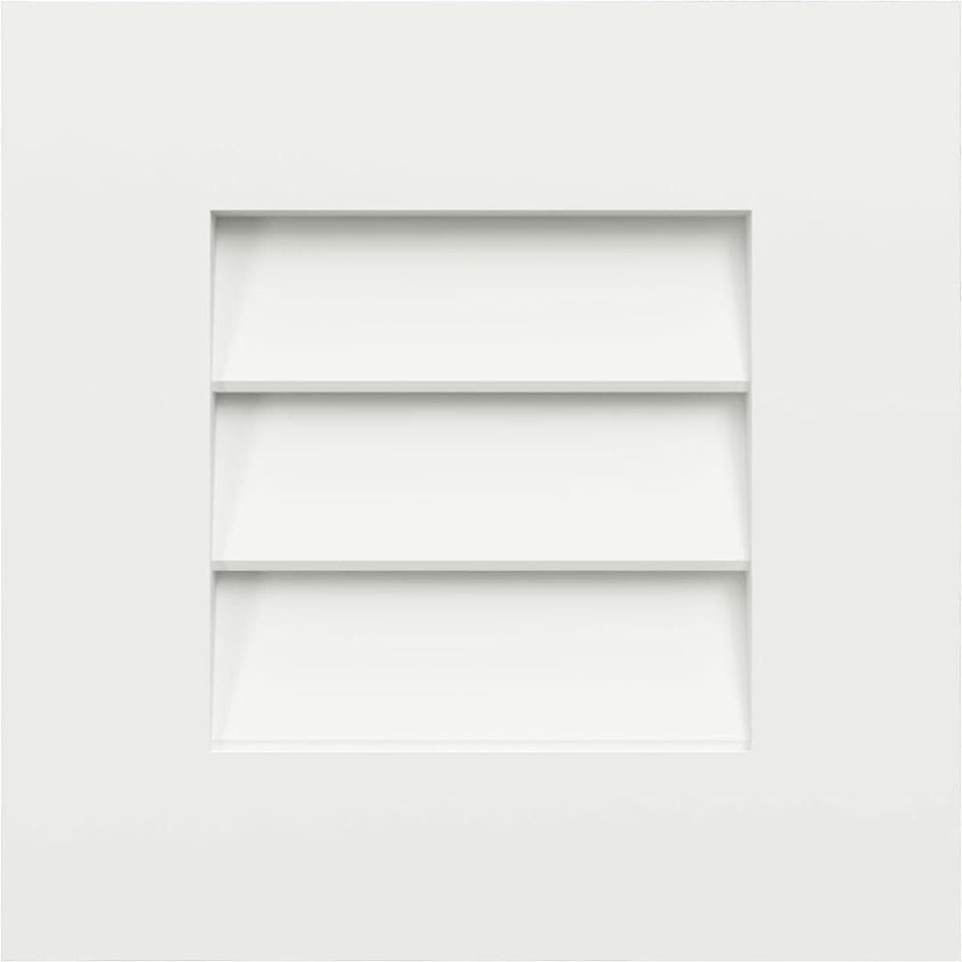 12"W x 12"H True Fit PVC Louver Shutters Sample, Unfinished