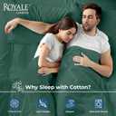 Royale Linens 100% Organic Cotton Queen Flat Sheet Only - Super Soft - Percale Top Sheets - Queen Flat Sheet Sold Separately - Breathable, Cool & Crisp Sheets Only (90" x 102", Hunter Green)