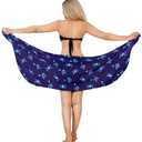 2 x LA LEELA Women's Halloween Pirate Sarong Wraps Beachwear Bikini One Size Pirate Skull Blue