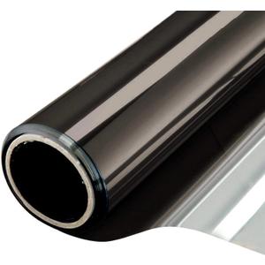 WPCTEV Window Film One Way Mirror Tint Vinyl Daytime Privacy Static Non-Adhesive Decorative Heat Control Anti UV Window Covering for Home and Office Black Silver 6 Mil 17.5 Inch x 6.5 Feet