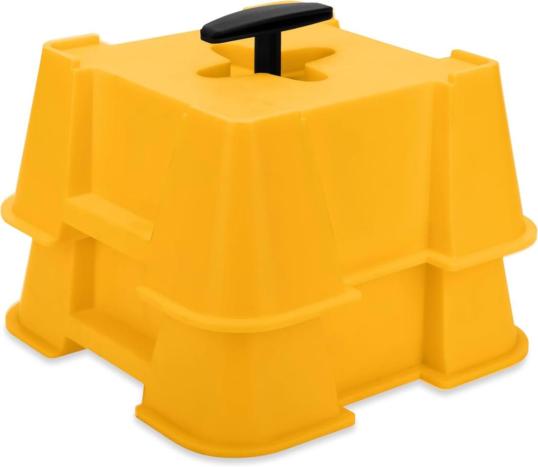 Camco Fasten RV Leveling High-Gain Base - Nesting Design for RV Storage - Convenient Carry Handle - Compatible w/Square RV Leveling Blocks and RV Jacks - Supports Up to 8,000lbs, 2-Pk (44539)