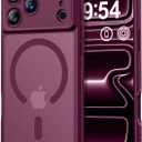 Thomo Magnetic for iPhone 17 Pro Case, [Compatible with Magsafe] [Full Camera Protection] Translucent Matte Military Grade Shockproof with Anti-Fingerprint Phone Cover 2025, Wine Red