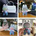 Protective Case for LABUBU, Plastic Clear Display Box with Key Chain for Dolls, Protective Cover for Plush Toy, Transparent PVC Bag for Storage (No Doll, 17cm)