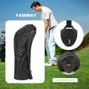 4pcs or 1pc Golf Club Head Covers for Woods, Driver, Fairway, Hybrid Premium PU Leather with Interchangeable Tags & Magnetic Blade and Mallet Putter Covers