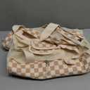 Bluboon Mesh Beach Tote Bag with Cooler Compartment Insulated Detachable Picnic Bag with Zipper and Pocket Pool Bag for Women (A-brown White Grid)