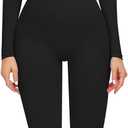 OLCHEE Womens Long Sleeve Workout Jumpsuit Square Neck Ribbed Seamless Yoga Romper Sexy Bodycon Tummy Control Unitard Onesie (S)