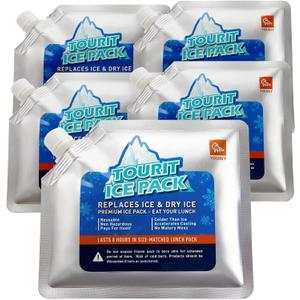 TOURIT Reusable Ice Pack for Coolers Long Lasting Cooler Ice Packs for Cooler Bag Lunch Bags/Boxes, Cooler Backpacks, Freezer Packs for Coolers