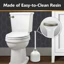 Korky White Toilet Plunger and Holder – Heavy Duty Compact Design – Fast Clog Removal – Easy to Clean - Made in USA