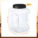 Ziliny 3 Pcs 1 Gallon Clear Plastic Jar with Lid Wide Mouth Square Screw Top Food Storage Containers, PET Plastic Empty Grip Jar Canisters for Candy Cookies Kitchen Food Safe(Black Lid)