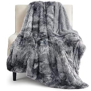 Bedsure GentleSoft Fluffy Fuzzy Faux Fur Throw Blanket for Couch, Soft Sherpa Fleece Cozy Gifts for Women, Plush Bed Blanket Christmas Room Decor for Men, Thick Warm Minky Teen Gifts Winter Bedding