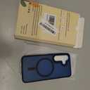 Samsung Galaxy S25 Case, Matte Magnetic Phone Case with 1 Screen Protector, Support for Magsafe, Translucent Frosted Shockproof Protective Cover for Samsung Galaxy S25, Navy Blue