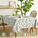 Spill Proof Tablecloth Rectangle 100% Polyester Floral Printed Fabric, Wipeable Washable Stain Resistant Wrinkle-Free, Non-Deforming Table Cloth for Spring Farmhouse Rectangle Tables