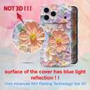 UEEBAI Flower Case for iPhone 17 Pro Max Case, Colorful Retro Oil Painting Girly Phone Cover Pretty Glossy Pattern Wave Cover Cute Sparkly Floral Curly Shell for Women and Girl, Pink Purple