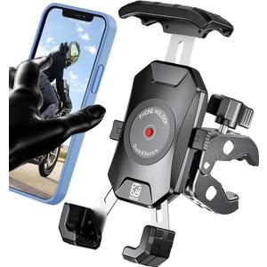 Kewig Motorcycle Phone Mount, Bike Phone Mount Upgrade Quick Install Handlebar Clamp, Bike Phone Holder for Scooter Clip Mount for 4.0-7.0" Phone