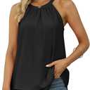 Womens Tops Dressy Casual Blouses Black Tank Top Summer 2026 Halter Shirts Flowy Cami L