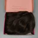 PANEWAY Hair Topper 16 Inch, Wavy Curly Soft Brown Clip-in Wiglet for Women, Synthetic Top Piece to Add Volume & Thickness