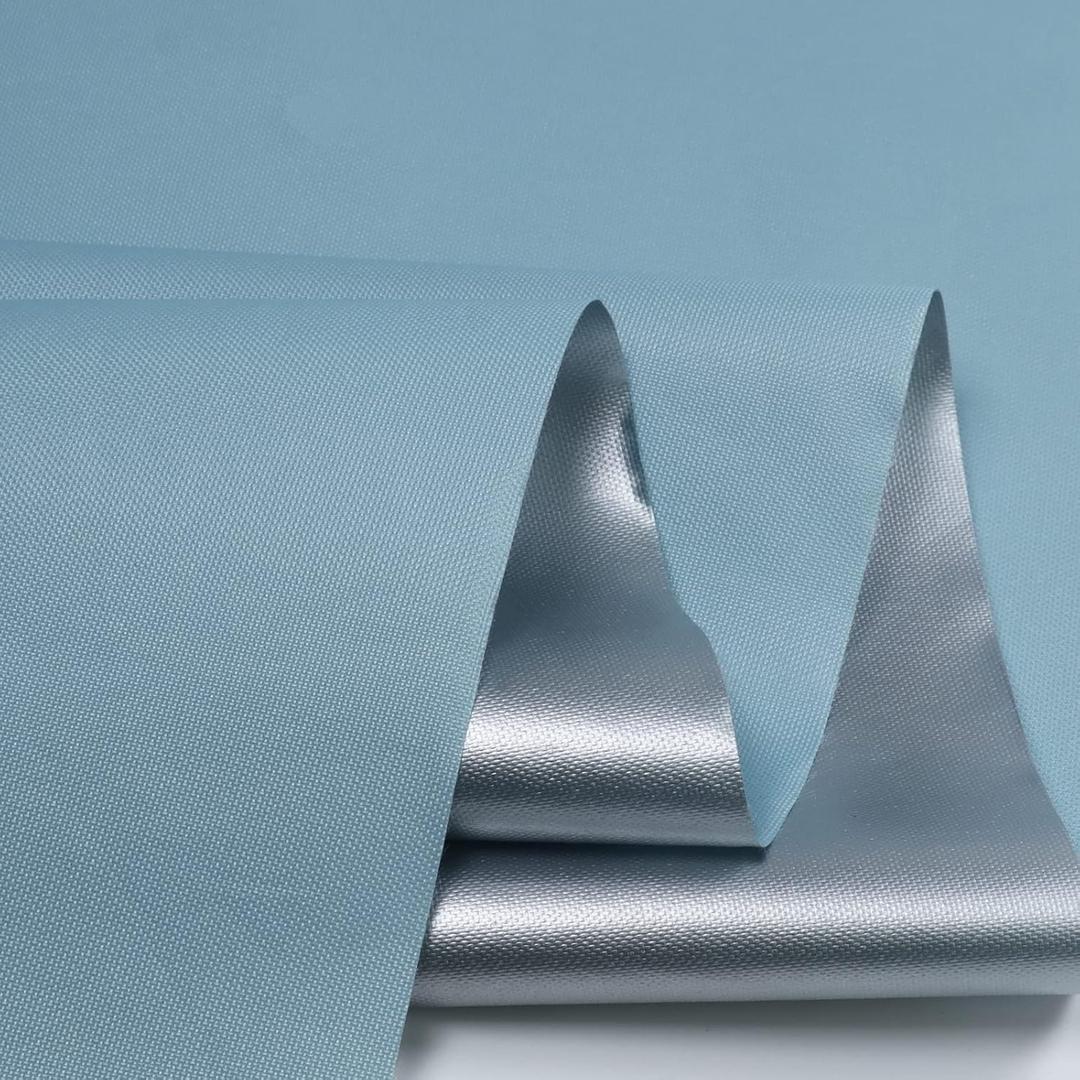 Outdoor Waterproof UV Sun Protection Canvas Fabric, UPF 50+ Silver Backing 210 Denier Canvas Fabric for Outdoor/Indoor, Awning, Tent, Umbrella, Tarp, DIY Project, 60" Wide (1 Yard, Light Blue)