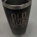 Gag Christmas Gifts for Men, Dad from Daughter, Son - 30th, 40th, 50th and 60th Birthday Gifts for Men, Grandpa - Funny Old Man Gift, Old Lives Matter Tumbler 20oz (Black)