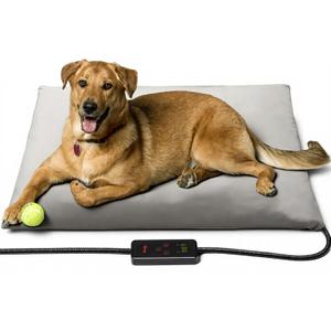Toozey XL Pet Heating Pad, Waterproof & Chew Resistant, 6 Temp Settings with Timer, 47x28 in for Dogs & Cats (Grey)