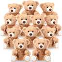 Jenaai 8 Pcs Bears Bulk 10'' Bear Stuffed Animal Baby Shower Decorations Small Stuffed Plush Toys Gifts for Girls Boys Kids Children School Classroom Adult Party Favor (Classic,Light Brown)