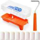 Paint Roller kit, 2 Inch 15 Pack Small Paint Roller Kit with Microfiber Paint Roller Covers, Paint Tray, Paint Tray Liner, Mini Paint Roller for Painting Corners