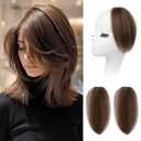 REECHO Clip in Hair Volumizer, Short Thick Clip in Hairpieces Adding Extra Hair Volume Extensions for Women with Thin Fine (Ginger Brown, 8 Inch(Pack of 2))