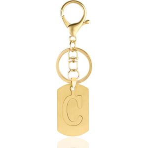 3 x A-Z Stainless Steel Letter Keychain - Alphabet Initial Key Ring for Men Women, Purse or Car Charm