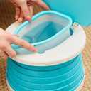 Portable Toddler Travel Potty with Silicone Insert  Foldable Potty Chair for Car & Road Trips, Spill-Resistant Training Toilet, Compact Emergency Potty, Includes Disposable Bags - Blue