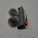 POOLAZA Pool Brush Head with Round Ends, Heavy Duty Pool Brushes for Cleaning Pool Walls, Floors Steps & Corners, 17.5" Pool Brush with Sturdy Aluminum Handle & Durable Nylon Bristles (Yellow)